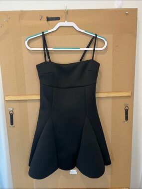 Blue Blush Black Fit-and-Flare Spaghetti Strap Mini Dress